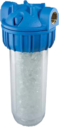 Συσκευή αφαλάτωσης νερού με αναλογικό δοσομετρητή για πολυφωσφορικούς κρυστάλλους κατάλληλο για πόσιμο νερό 10″ με πάσο ¾″
